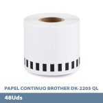Caja 48 rollos Cinta Brother QL Rollo Papel Continuo 62mm x 30.48 Metros Generico