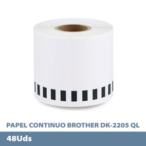 Caja 48 rollos Cinta Brother QL Rollo Papel Continuo 62mm x 30.48 Metros Generico