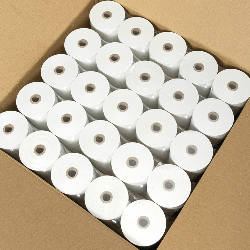 Caja 500 rollos papel térmico SIN BISFENOL 80 x 80 mm 65gr