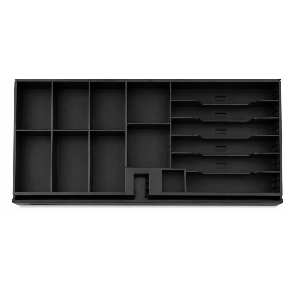 Cajón Portamonedas GEON VERTICAL Acero INOX, 6 compartimentos billetes, 8 compartimentos monedas