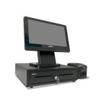 Pack SUNPOS Android RK3568 con doble pantalla 11,6″+ Cajón + Impresora Negro