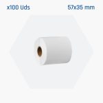 100 rollos de papel para datáfono 57x35 mm sin BPA de iggual