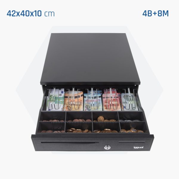 iggual Cajón portamonedas IRON-20 · 4+8, negro