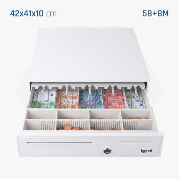 iggual Cajón portamonedas IRON-50PW · 5+8, blanco puro