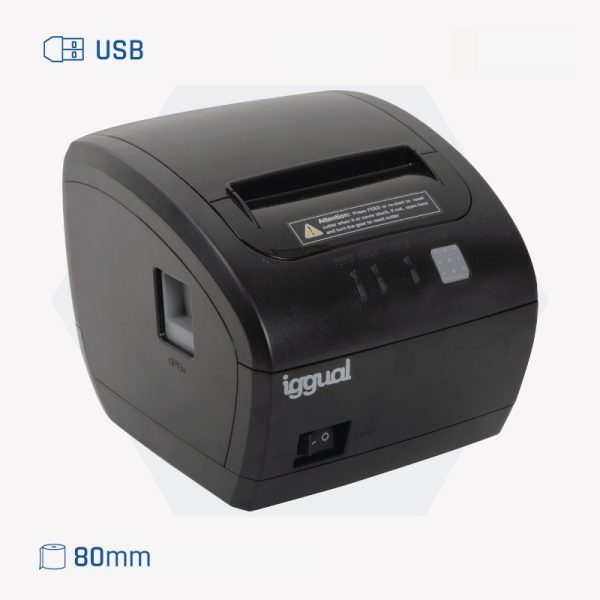 iggual Impresora térmica de tickets TP EASY 80 · USB, 80 mm, negra
