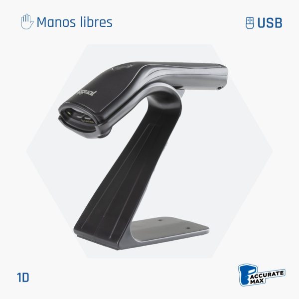 iggual Lector de códigos de barras 1D USB L1DUSB-B-AX con soporte