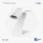 Lector de códigos de barras blanco 2D USB L2DUSB-B-AW con soporte de iggual