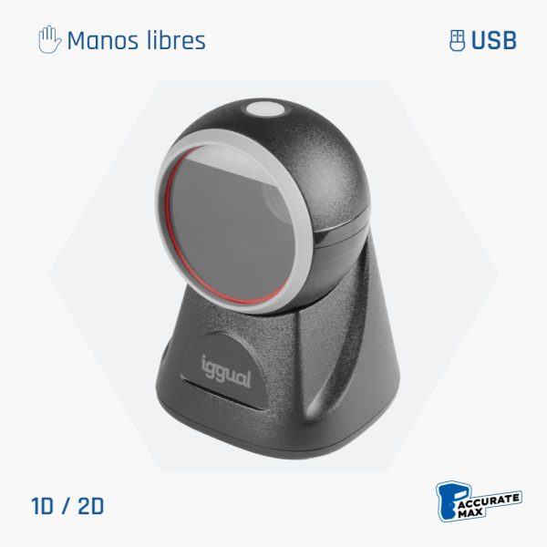 iggual Lector de códigos de barras de sobremesa 2D USB L2DUSB-S-AX