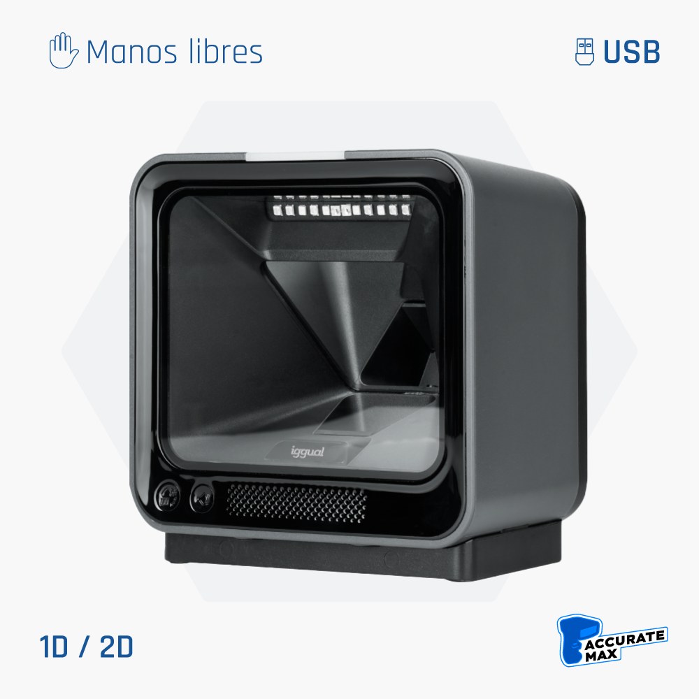 Lector de códigos de barras de supermercado 2D USB L2DUSB-S-AR, sobremesa de alto rendimiento de iggual