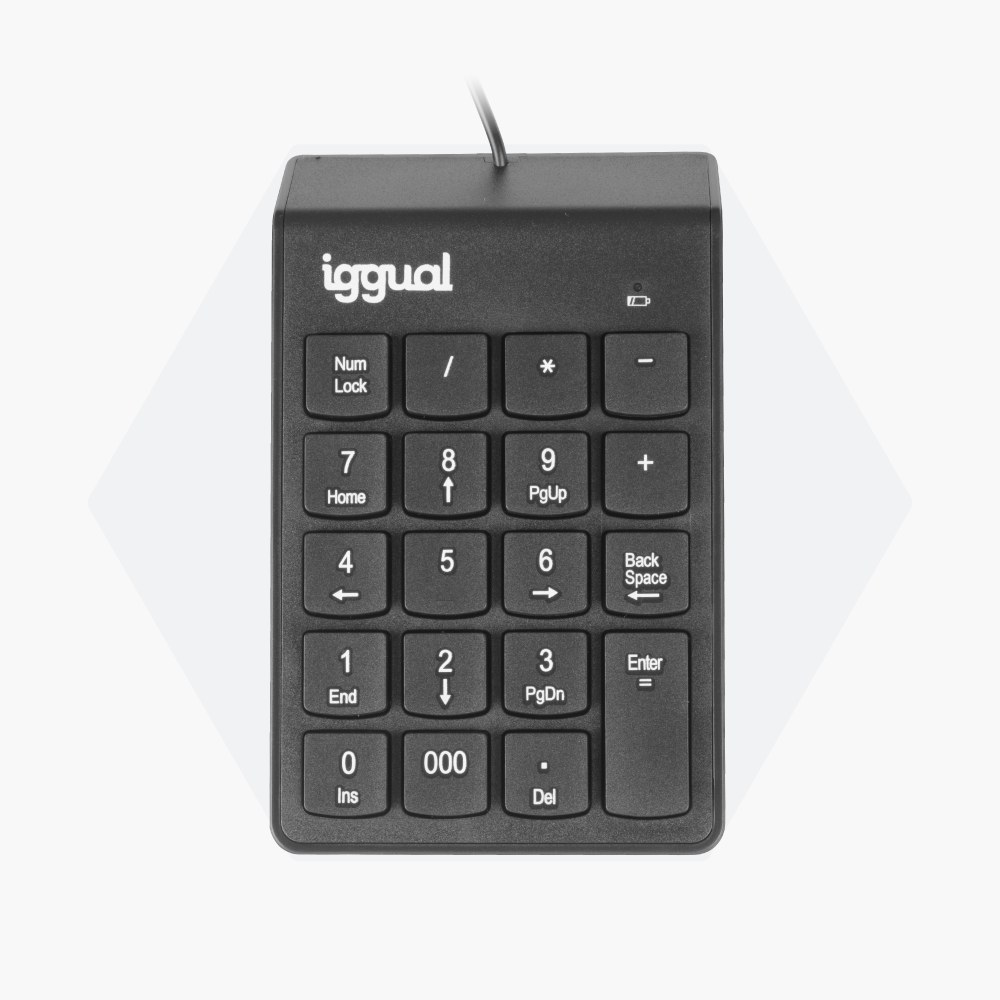 Teclado numérico USB CK-NUM-19T con tecla 000 de iggual