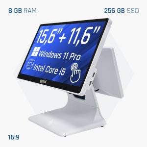 TPV doble pantalla blanco 15,6″ + 11,6″ de iggual
