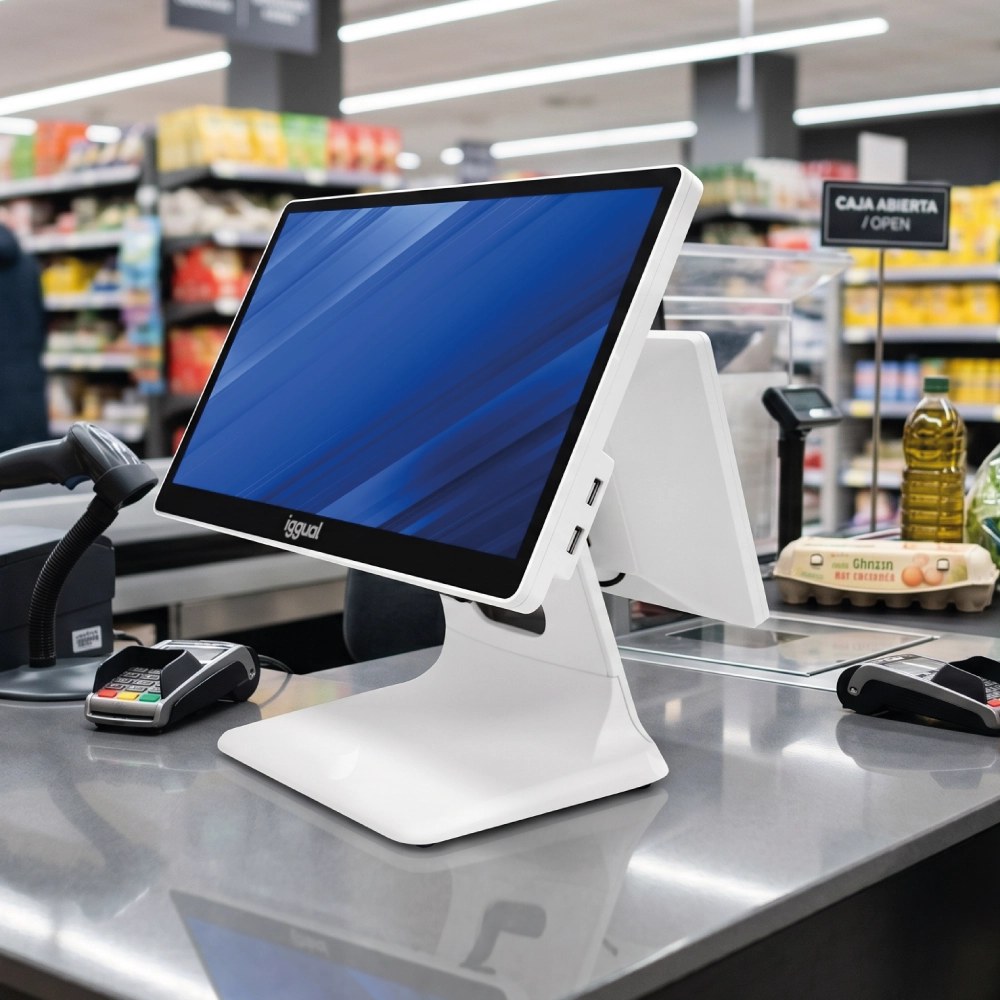 TPV doble pantalla blanco 15,6″ + 11,6″ de iggual, vista 2