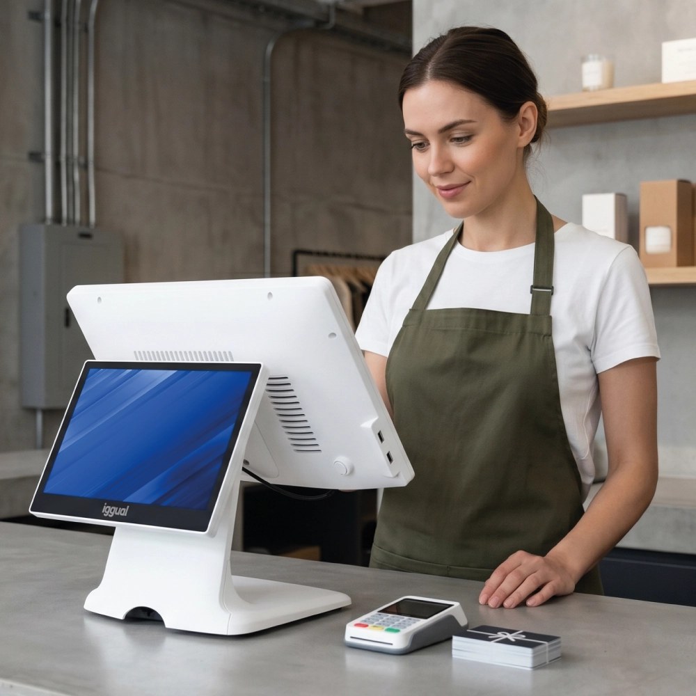 TPV doble pantalla blanco 15,6″ + 11,6″ de iggual, vista 4