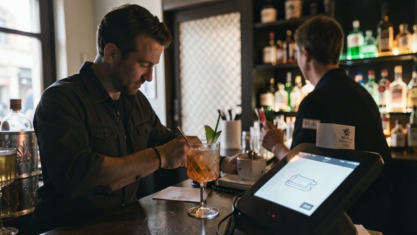 TPV para coctelería: terminal táctil al final de la barra